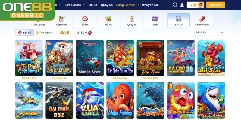 Tổng quan về sảnh bắn cá ONE88